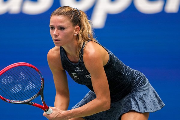 Camila Giorgi durante un allenamento in preparazione del suo rientro nel circuito WTA